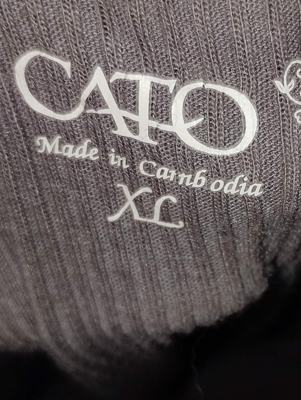 Basic Long Sleeve Ribbed Top - Gray XL - Picture 3 of 3